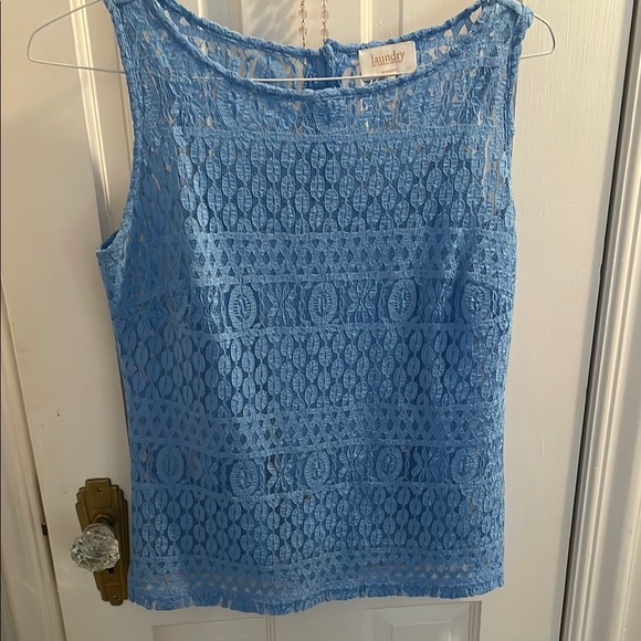 Laundry By Shelli Segal Tops - Laundry By Shelli Segal Blue Lace Tank Top